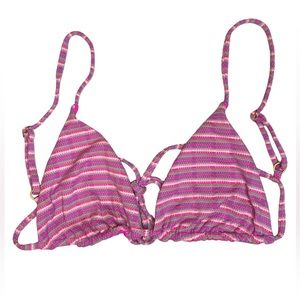 L*SPACE Brittany Swimsuit Top Electric Pink Bikini Revolve Size L New